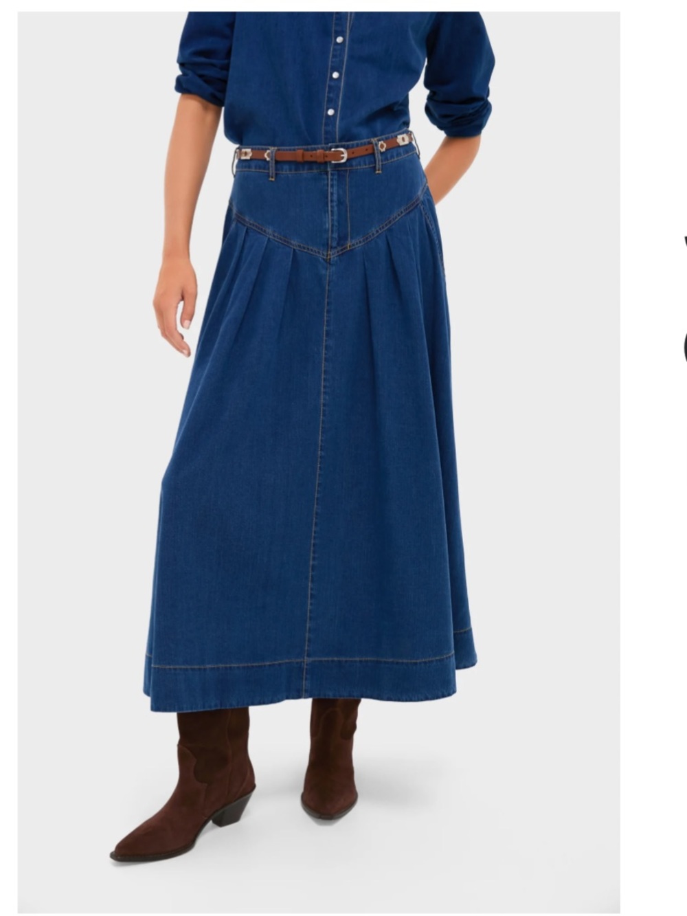 Tuckernuck Denim Blue Rhodes maxi skirt